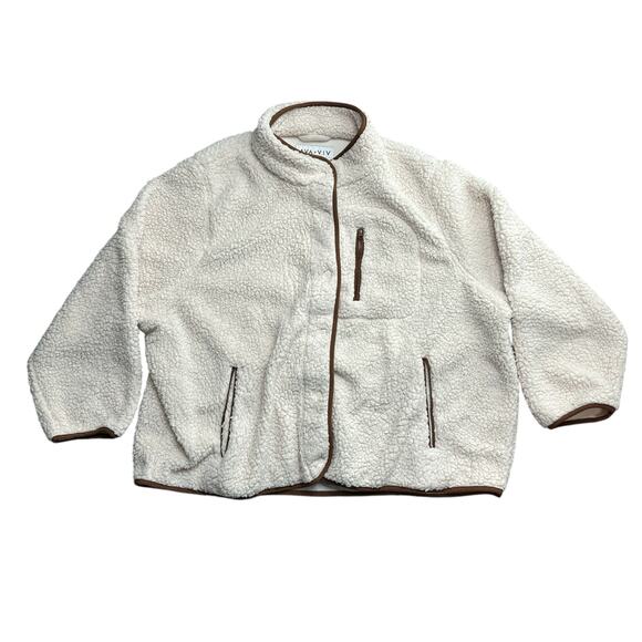 Ava & Viv Soft Sherpa Jacket Deep Pockets 2X Plus Size - Picture 1 of 5